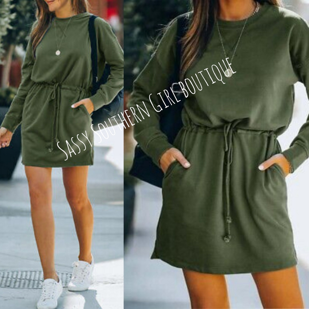 🆕⭐Army green sweatshirt dress